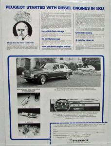 1976 Peugeot 504 Diesel Newspaper Headline Sales Sheet