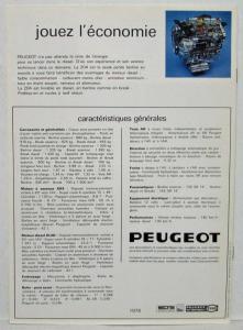 1976 Peugeot 204 Sales Brochure - French Text