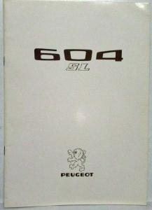 1976 Peugeot 604 SL Sales Brochure