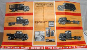 1938 Ford V8 Trucks Stake Chassis Cab Dump Panel Driveaway Chassis Sales Folder
