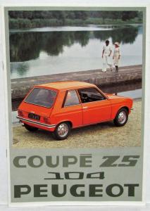 1976 Peugeot 104 Coupe ZS Sales Brochure - French Text