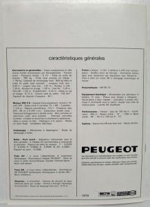 1976 Peugeot 104 Coupe ZS Sales Brochure - French Text