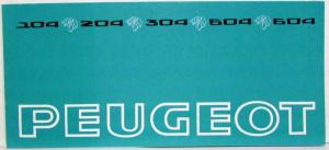 1976 Peugeot Full Line 104 204 304 504 604 Sales Brochure