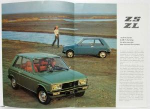 1977 Peugeot 104 ZS and ZL Sales Brochure - French Text