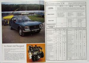 1977 Peugeot 504 GL TI & L Sales Brochure - French Text