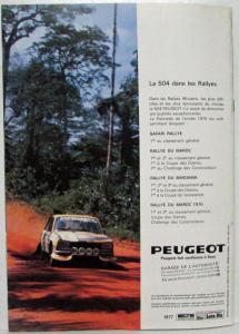 1977 Peugeot 504 GL TI & L Sales Brochure - French Text