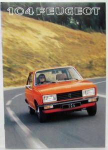 1977 Peugeot 104 ZS Sales Brochure - Right-Hand Drive