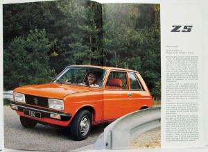 1977 Peugeot 104 ZS Sales Brochure - Right-Hand Drive