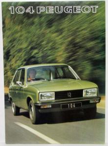1977 Peugeot 104 SL & GL Sales Brochure - Right-Hand Drive