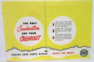1953 Chevrolet Dealer Service Mailer Brochure Meat Cuts Chart Car Maintenance