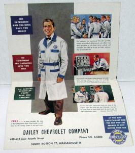1952 Chevrolet Dealer Service Mailer Brochure Hardware Chart Dailey Chevy Boston