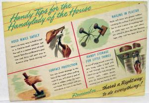 1950 Chevrolet Dealer Service Mailer Brochure Nail Chart Hallman