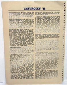 1941 Thompson Products Technical Review Of Chevrolet Special Master De Luxe