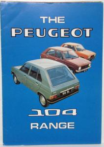 1977 Peugeot 104 Range Folder with Ad Sheets - UK Market