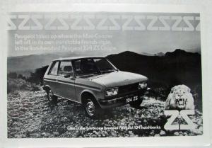 1977 Peugeot 104 Range Folder with Ad Sheets - UK Market