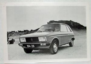 1977 Peugeot 104 Range Folder with Ad Sheets - UK Market