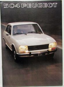 1977 Peugeot 504 Sedans Sales Brochure - Right Hand Drive