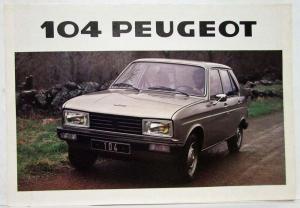 1978 Peugeot 104 3 and 5 Doors Sales Folder - French Text