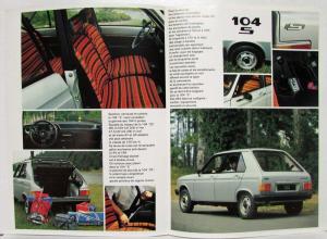 1979 Peugeot 104S Sales Brochure - French Text