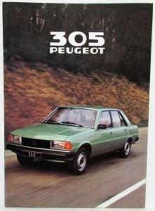 1979 Peugeot 305 GL GE and SR Sales Brochure - French Text