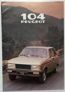 1979 Peugeot 104 GL GL6 & SL Sales Brochure - French Text