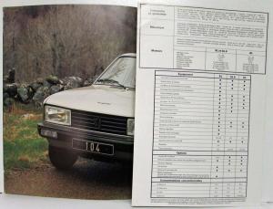 1979 Peugeot 104 GL GL6 & SL Sales Brochure - French Text