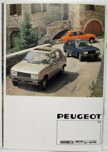 1979 Peugeot 104 GL GL6 & SL Sales Brochure - French Text