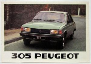 1979 Peugeot 305 Sales Folder - French Text