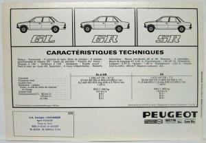 1979 Peugeot 305 Sales Folder - French Text