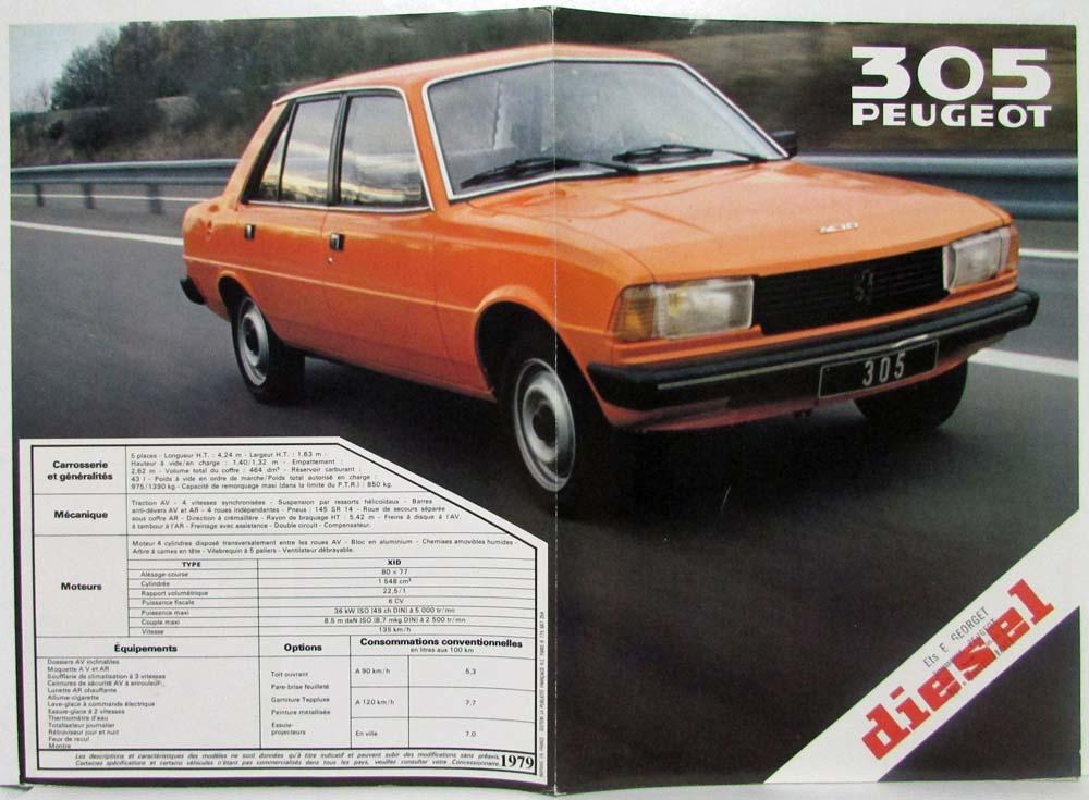 1979 Peugeot 305 Diesel Sales Brochure - French Text