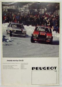 1979 Peugeot 104 ZS Sales Brochure