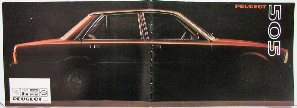 1979 Peugeot 505 GR SR TI STI GRD SRD Sedans Sales Brochure - French Text