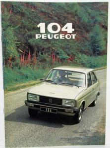 1979 Peugeot 104 GL & SL Sales Brochure - Right-Hand Drive