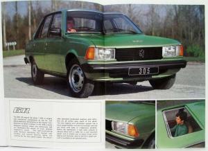 1979 Peugeot 305 Range GL GR & SR Sales Brochure - Right-Hand Drive