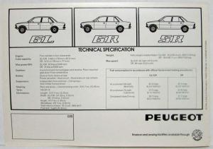 1979 Peugeot 305 Three Models Flip Up Sales Folder - Right-Hand Drive