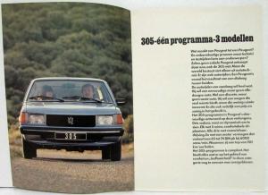 1979 Peugeot 305 Sales Brochure - Dutch Text