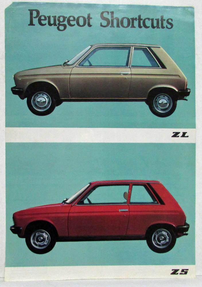 1975-1980 Peugeot Shortcuts 104 ZL & ZS Spec Sheet