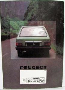 1980 Peugeot 104 Sales Brochure - French Text