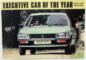 1980 Peugeot 505 Executive Car of the Year Sales Brochure with Comparison Insert