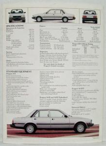 1981 Peugeot 505 Sales Folder