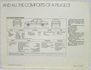 1981 Peugeot 505 TurboDiesel Flip Up Sales Brochure