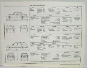 1981 Peugeot 505 and Diesel Wagon Flip Up Sales Brochure