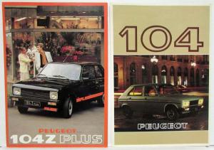 1981 Peugeot 104 Z Plus and 104 Set of 2 Sales Brochures - French Text