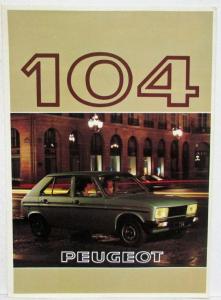 1981 Peugeot 104 Z Plus and 104 Set of 2 Sales Brochures - French Text