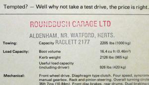 1977-1982? Peugeot 305-S New 100mph Spec Sheet