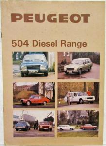 1978-1983 Peugeot 504 Diesel Range Sales Brochure - UK Market