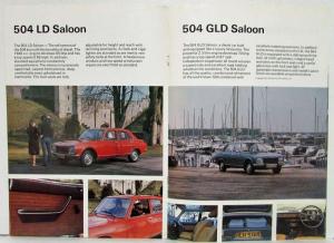 1978-1983 Peugeot 504 Diesel Range Sales Brochure - UK Market