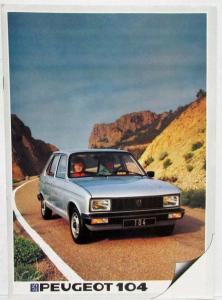 1983 Peugeot 104 Sales Brochure - French Text
