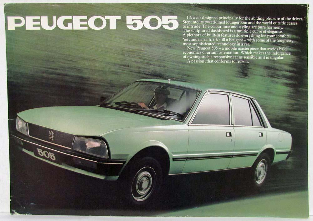 1979-1984 Peugeot 505 Spec Sheet  - Right Hand Drive