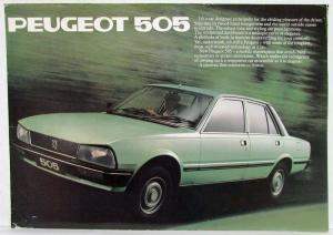 1979-1984 Peugeot 505 Spec Sheet  - Right Hand Drive